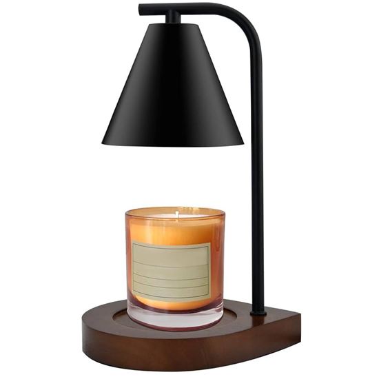 imagen Home Decor Fragrance Candle Warmer Lamp Wooden Base Candle Warmer Lamp Wax Melt Candle Warmer