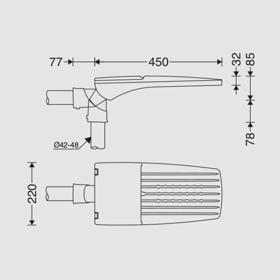 چراغ معابری آستريا M - چراغ LED معابري(IP66) با توان 37 وات 4500 لومن و دماي رنگ نور 3000 كلوين の画像