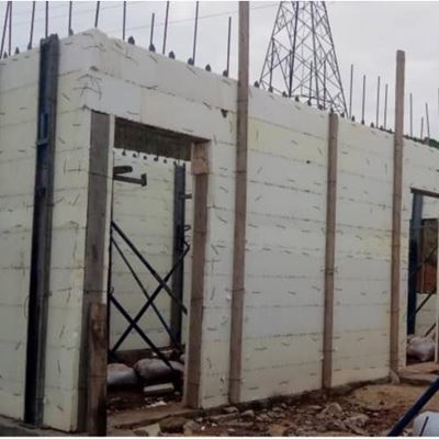 Picture Of Implementation of skeleton and building with ICF template system